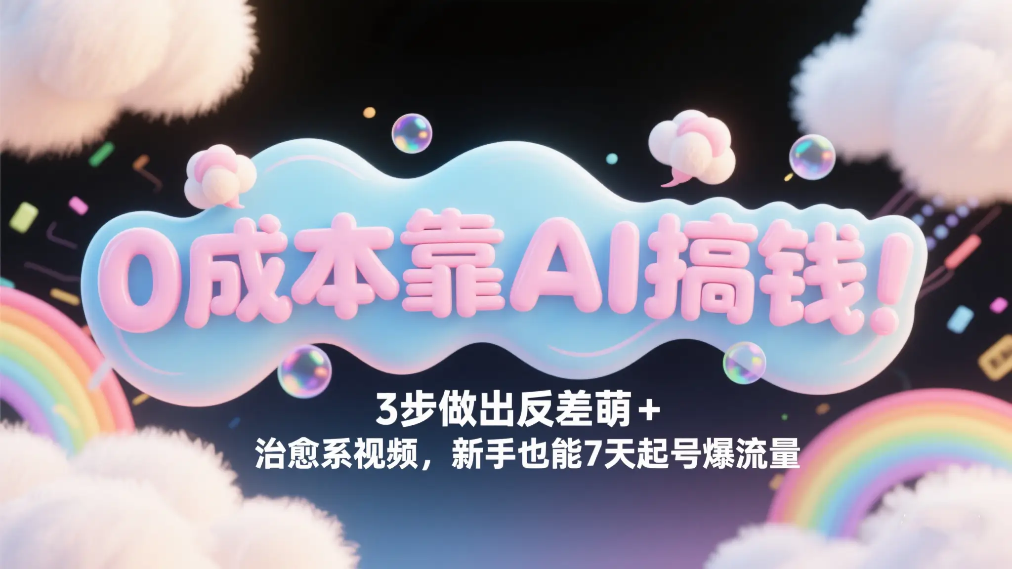 0成本靠AI搞钱!3步做出反差萌+治愈系视频,新手也能7天起号爆流量,单日变现1000+-创业猫 0成本靠AI搞钱!3步做出反差萌+治愈系视频,新手也能7天起号爆流量,单日变现1000+