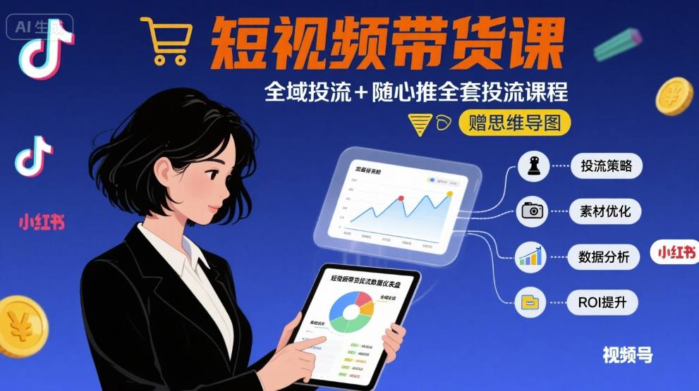 【精】最新短视频带货课,全域投流+随心推全套投流课程+思维导图-创业猫 【精】最新短视频带货课,全域投流+随心推全套投流课程+思维导图