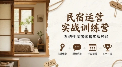 【精】民宿运营实战训练营,系统性民宿运营实战经验-创业猫 【精】民宿运营实战训练营,系统性民宿运营实战经验