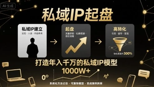 【精】私域IP起盘,私域ip建立、起盘、高转化,打造年入千万的私域ip模型-创业猫 【精】私域IP起盘,私域ip建立、起盘、高转化,打造年入千万的私域ip模型