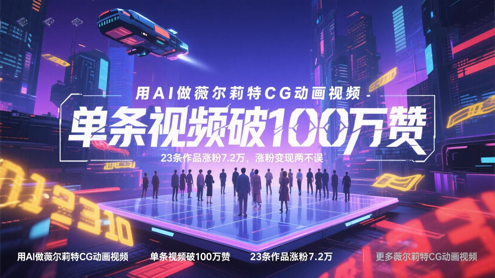 用AI做薇尔莉特CG动画视频，单条视频破100万赞，23条作品涨粉7.2万，涨粉变现两不误