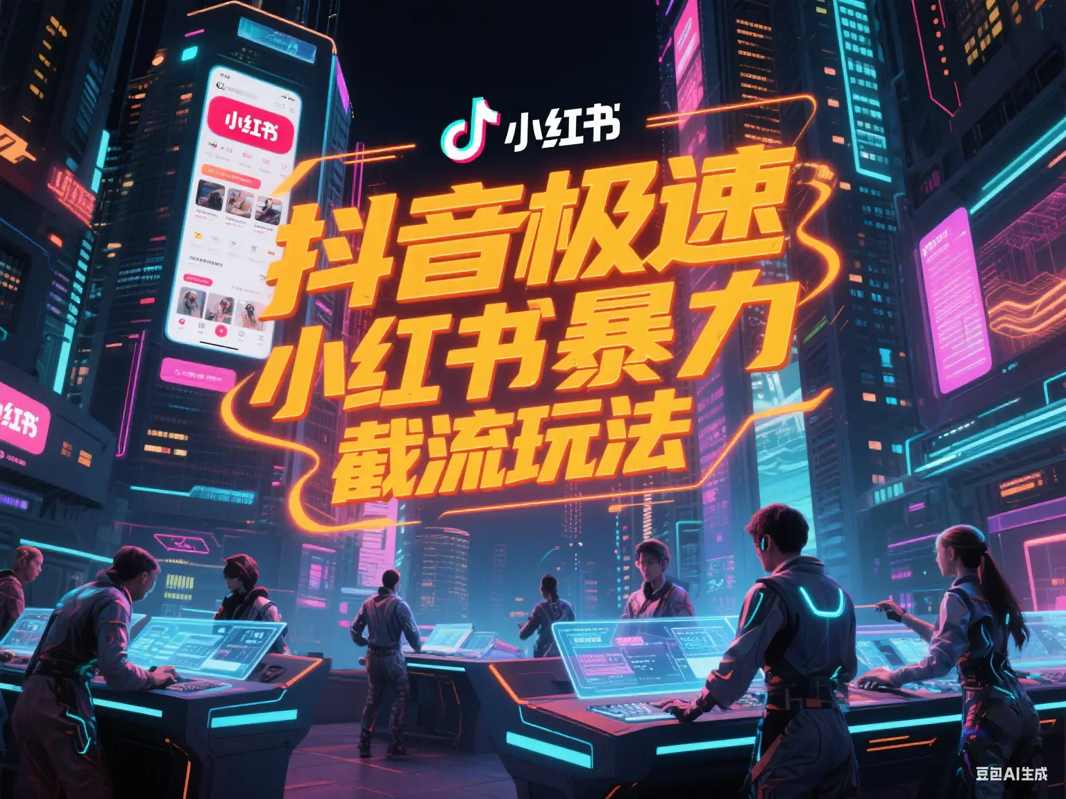 抖音极速拉新小红书暴力截流玩法