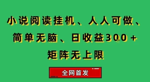 小说挂G阅读，人人可做，简单无脑，一天收益3张+矩阵无限上，全网首发【揭秘】