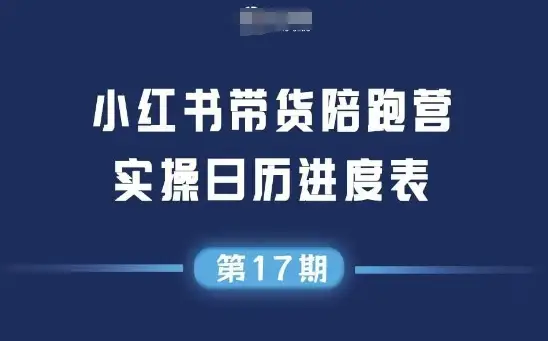 【精】小红书第17期带货陪跑营实操课