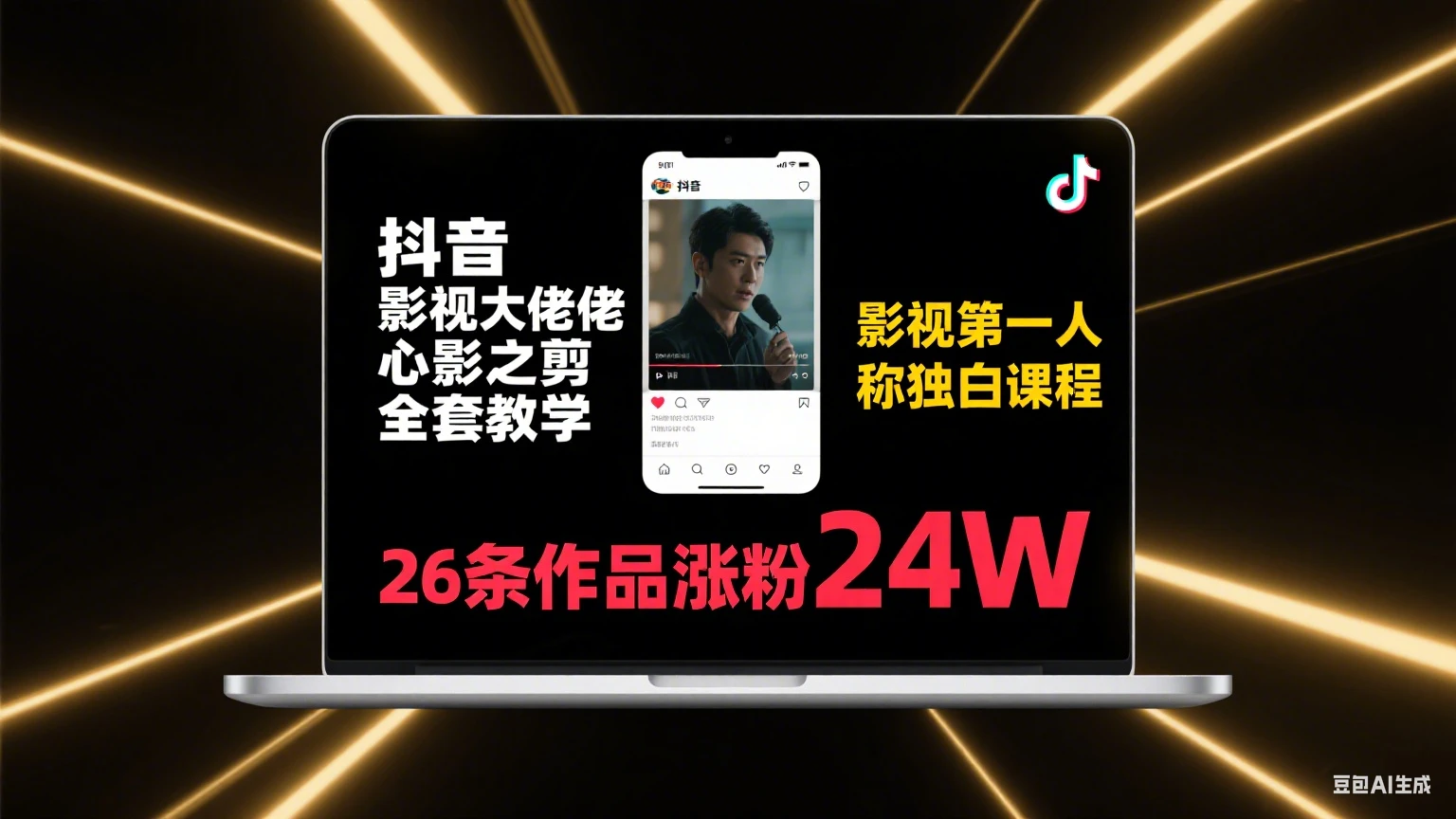 【精】抖音影视大佬心影之剪全套教学，影视第一人称独白课程，26条作品涨粉24W