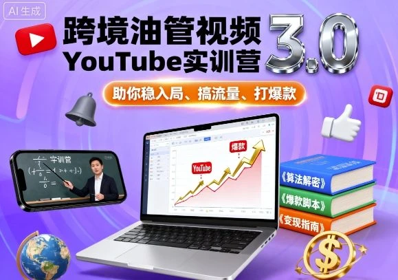 【精】跨境油管视频YouTube实训营3.0，助你稳入局、搞流量、打爆款-创业猫