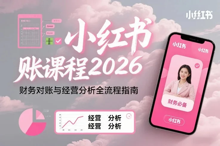 【精】小红书对账课程2026，财务对账与经营分析全流程指南