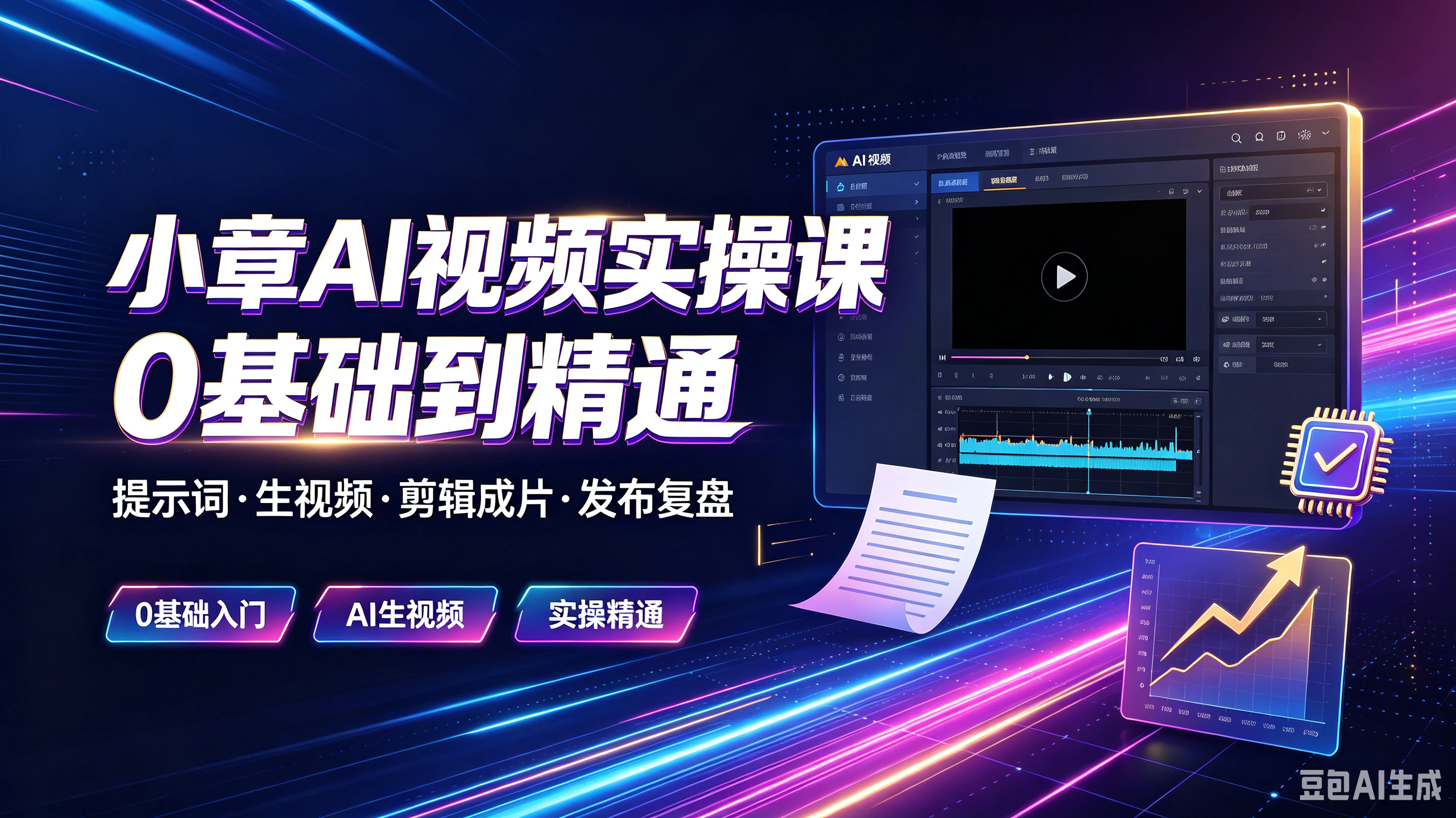 【精】小章AI视频实操课O基础到精通,提示词·生视频·剪辑成片·发布复盘,0基础入门、Al生视频、实操精通 【精】小章AI视频实操课O基础到精通,提示词·生视频·剪辑成片·发布复盘,0基础入门、Al生视频、实操精通