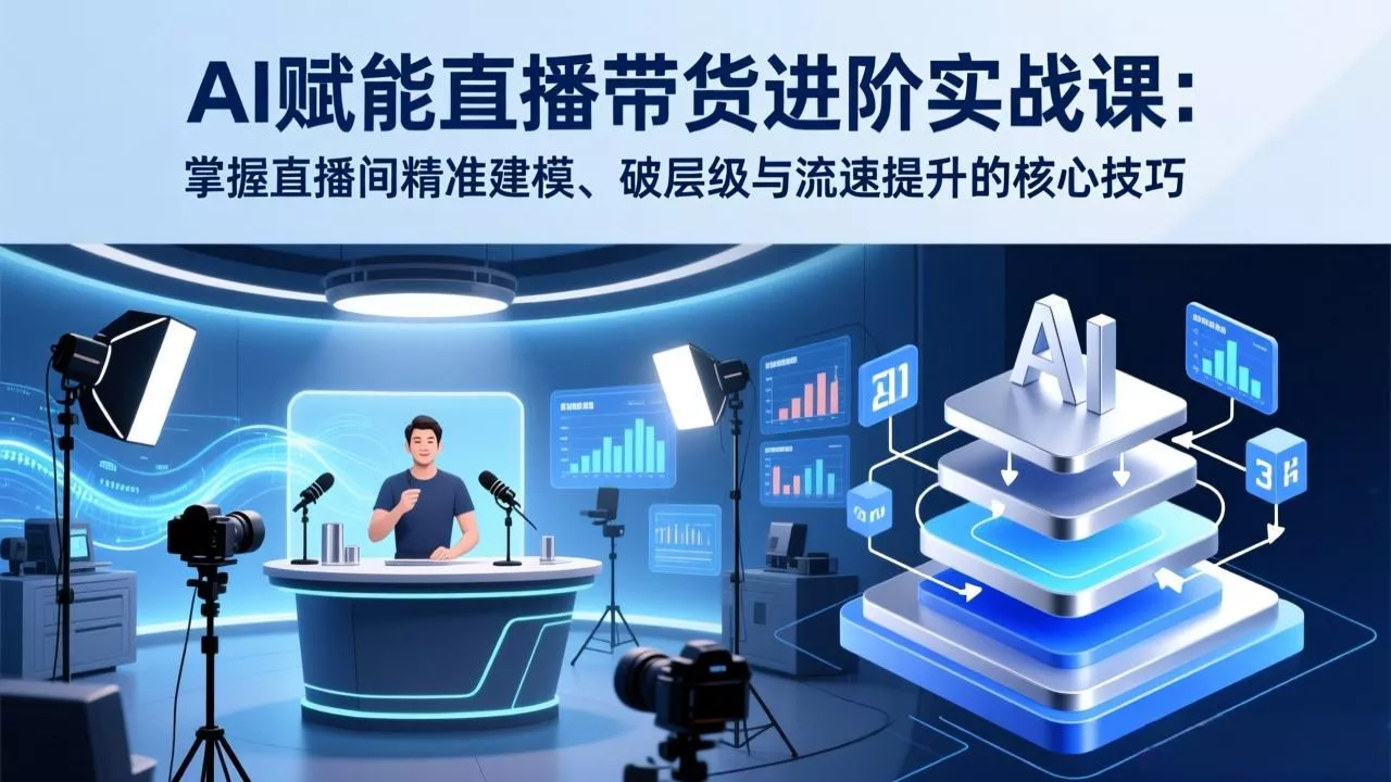 【精】AI赋能直播带货进阶实战课：掌握直播间精准建模、破层级与流速提升的核心技巧