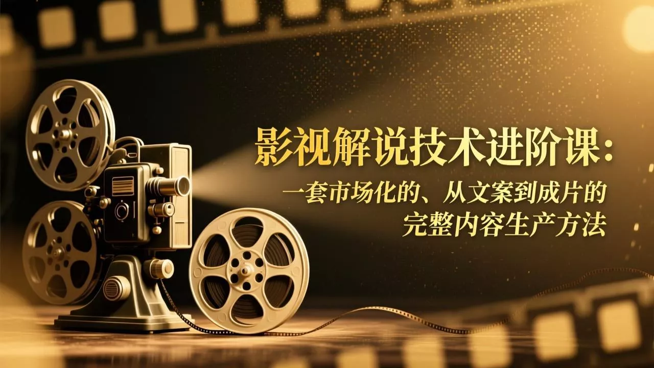 【精】影视解说技术进阶课：一套市场化的、从文案到成片的完整内容生产方法