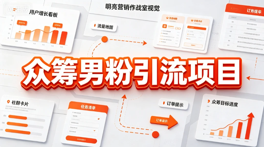 【精】众筹男粉引流项目,精准触达、社群承接、转化变现 【精】众筹男粉引流项目,精准触达、社群承接、转化变现
