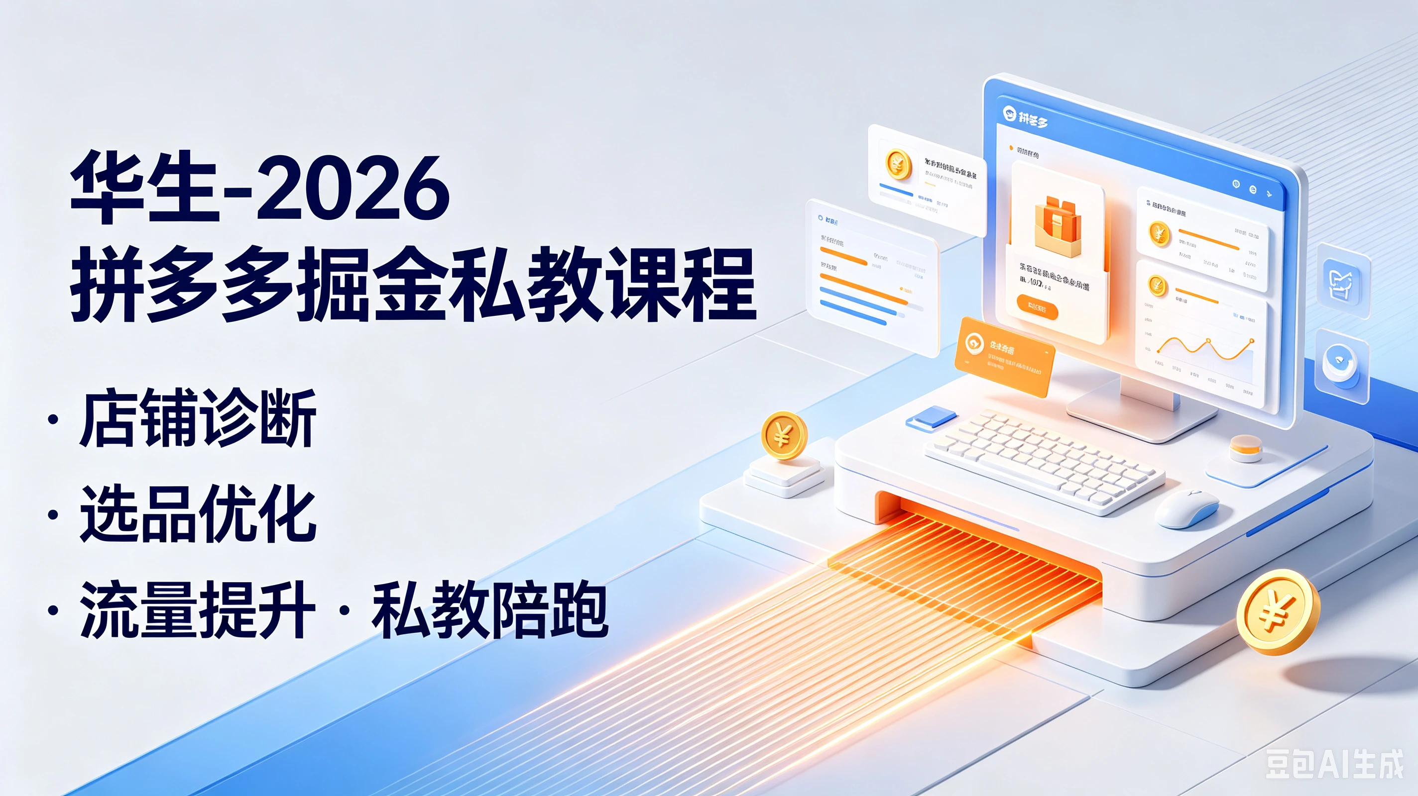 【精】华生-2026拼多多掘金私教课程,店铺诊断、选品优化、流量提升、私教陪跑 【精】华生-2026拼多多掘金私教课程,店铺诊断、选品优化、流量提升、私教陪跑