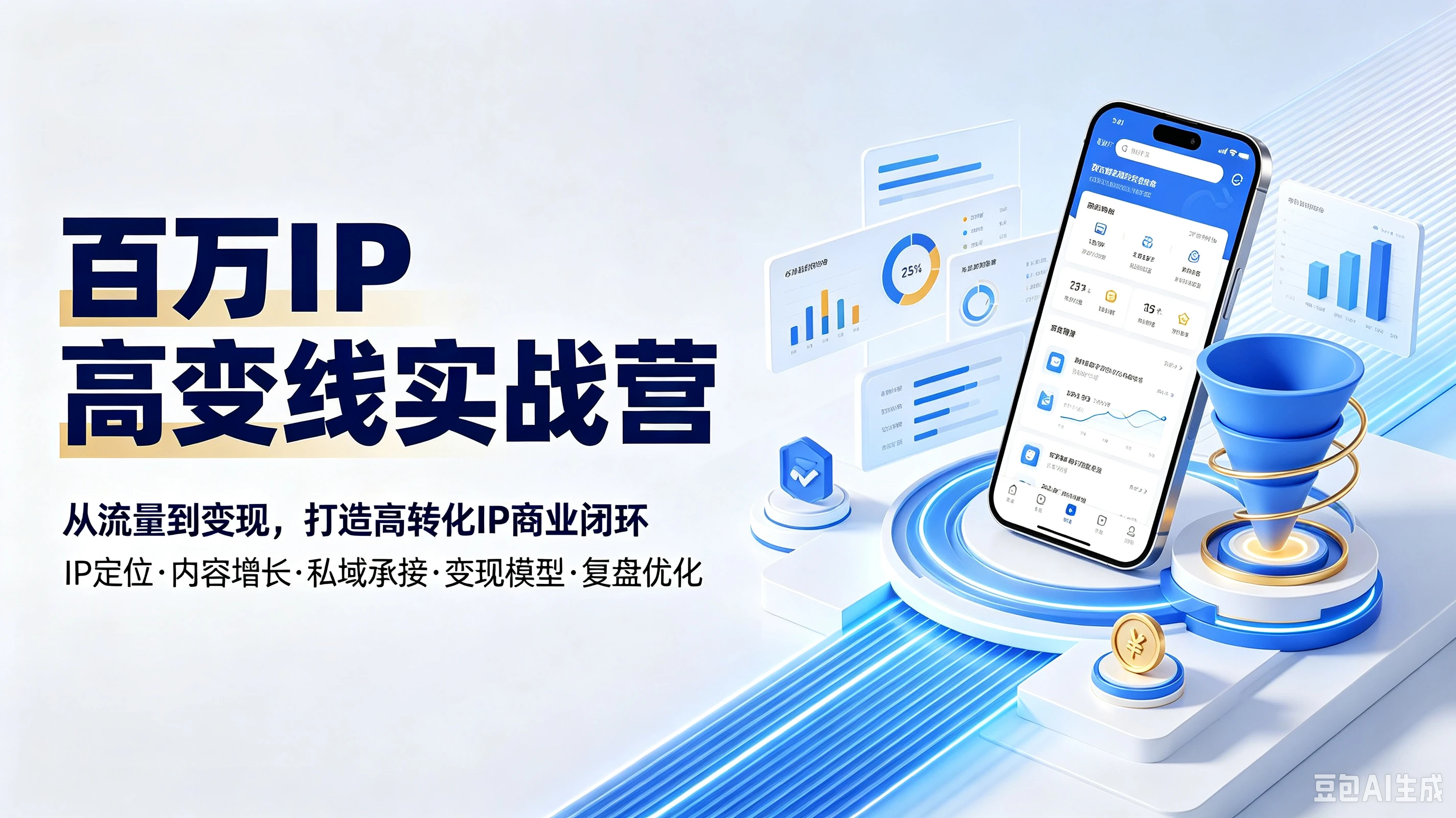 【精】百万IP高变线实战营从流量到变现，打造高转化IP商业闭环IP定位·内容增长·私域承接·变现模型·复盘优化