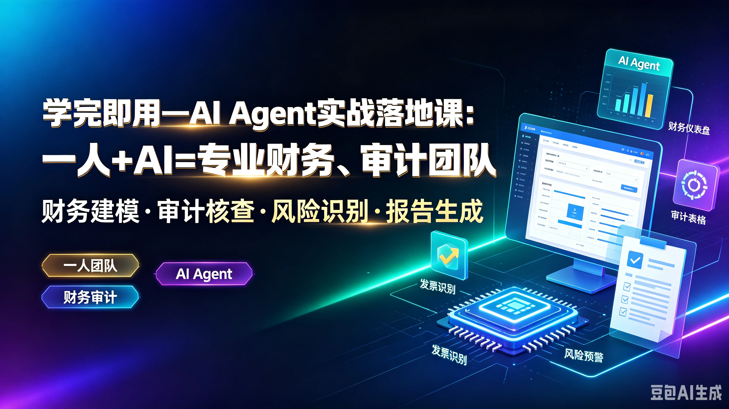 【精】学完即用一AlAgent实战落地课:一人+AI=专业财务、审计团队,财务建模·审计核查·风险识别·报告生成,一人团队、Al Agent、财务审计 【精】学完即用一AlAgent实战落地课:一人+AI=专业财务、审计团队,财务建模·审计核查·风险识别·报告生成,一人团队、Al Agent、财务审计