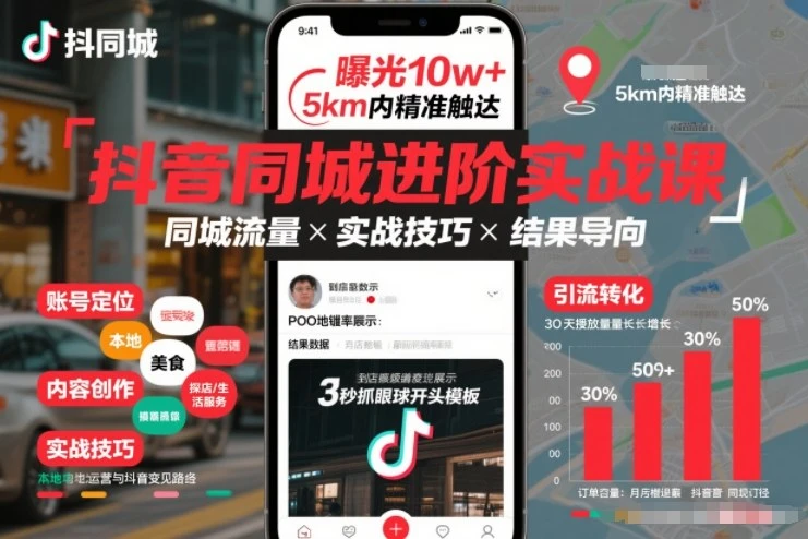 【精】抖音同城进阶实战课,助你同城流量拿到结果