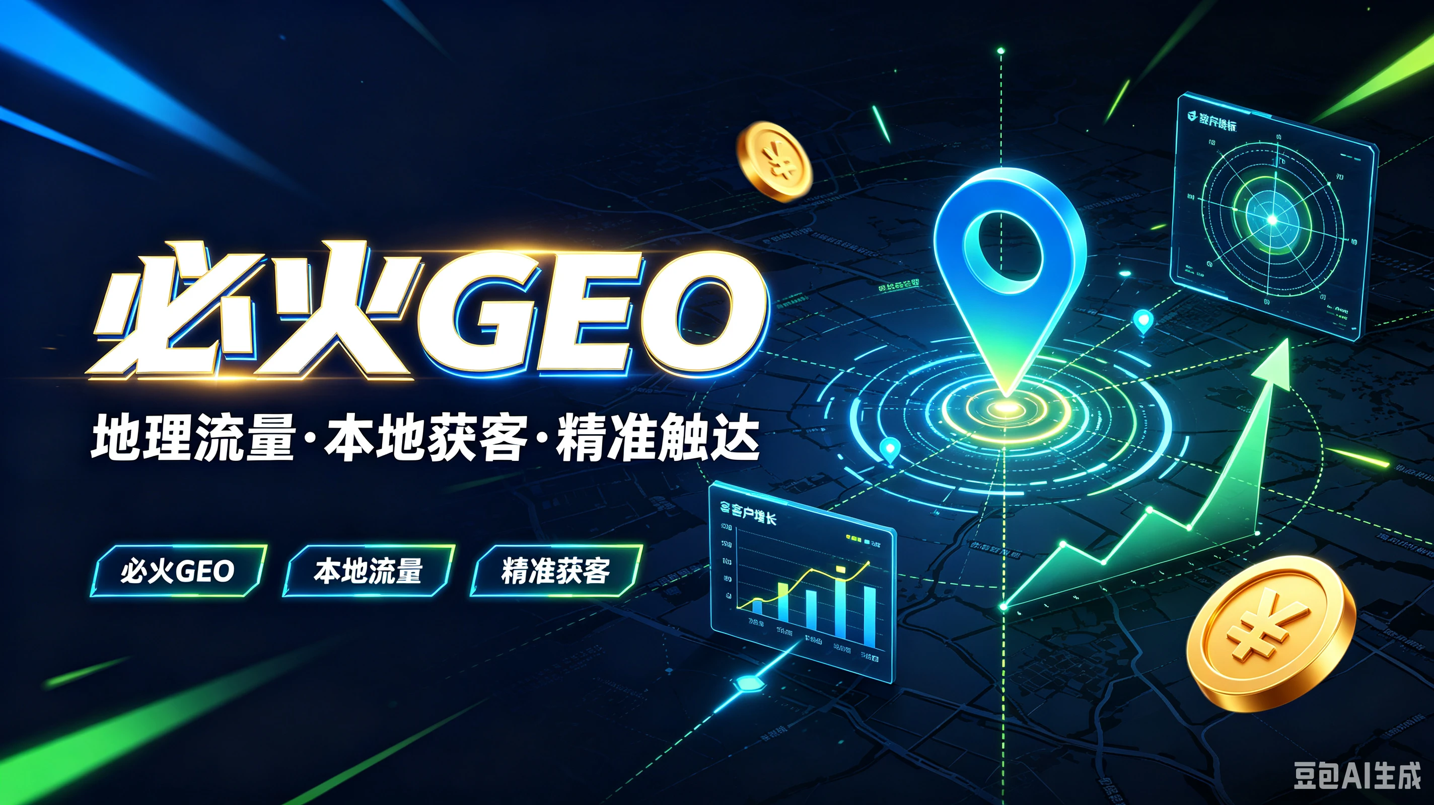 【精】必火GEO，地理流量·本地获客·精准触达，必火GEO、本地流量、精准获客